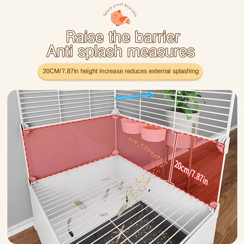 Big Flight Bird Cage, Black Parakeet Cages with Rolling Stand & Wheels, Wide Birdcage for Parrots Cockatiels Conure Budgie Canary Finch Lovebird, Tray