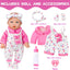 XFEYUE 12" Baby Doll with Pink Bowknot Clothing Set,12 Inch Realistic Baby Dolls with Clothes and Accessories,Pacifier Bottle Toy Pretend Play Collection for 3+ Child Girls Gifts
