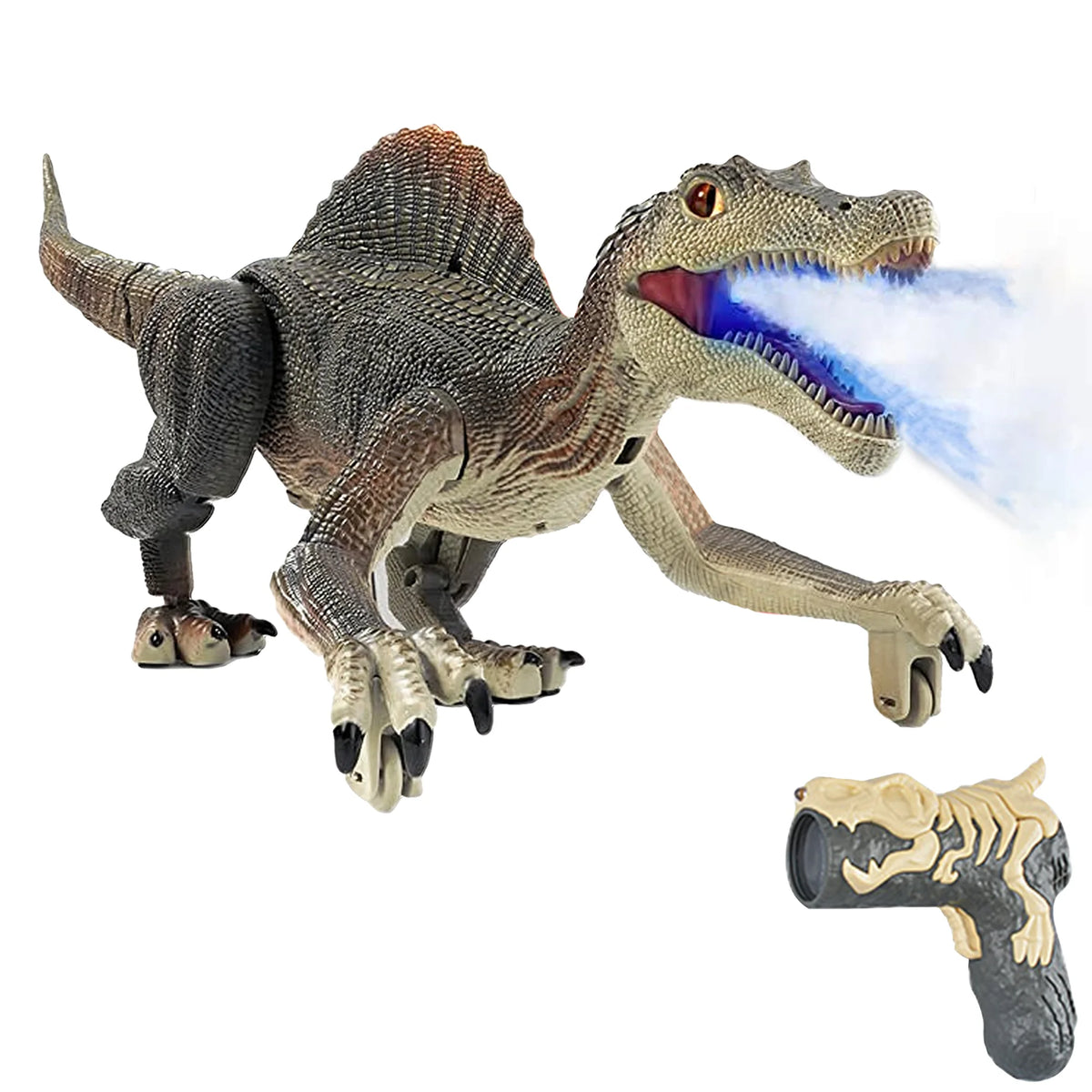 Richgv Remote Control Dinosaur Toys for Boys Kids, Electronic RC Robot Toy Walking Roaring Spray Dinosaur Gift for Birthday Christmas for Kids 3-8 Year