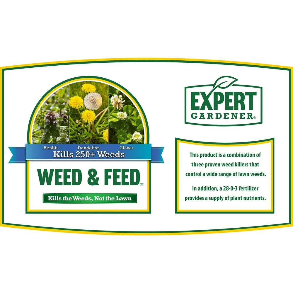 Expert Gardener Weed & Feed, 28-0-3 Lawn Fertilizer and Weed Control , 31.2 Lbs - 12,000 Sq. Ft.