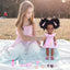 DONTNO 14.5 Inch Black Doll and Baby Doll Clothes and Accessories,Including Phone Sunglasses Shoes Makeup Accessories and Butterfly Theme Dress Best Gift for Girls Kids
