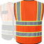 Jksafety Hi Vis Reflective Safety Vests for Men Women High Visibility Vest with Pockets Mesh Fabric Construction Safety Apparel Neon Vest for Work (220-Oblack S)