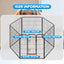 Dog Fence, 4/6/8/12/16 Panels 24"\32"\40"H Foldable Dog Playpen, Exercise Heavy Duty Metal Dog Cage for Yard, Lockable Double Door Pet Fence Indoor Outdoor Dog Pen for Large Medium Small Animals Pet