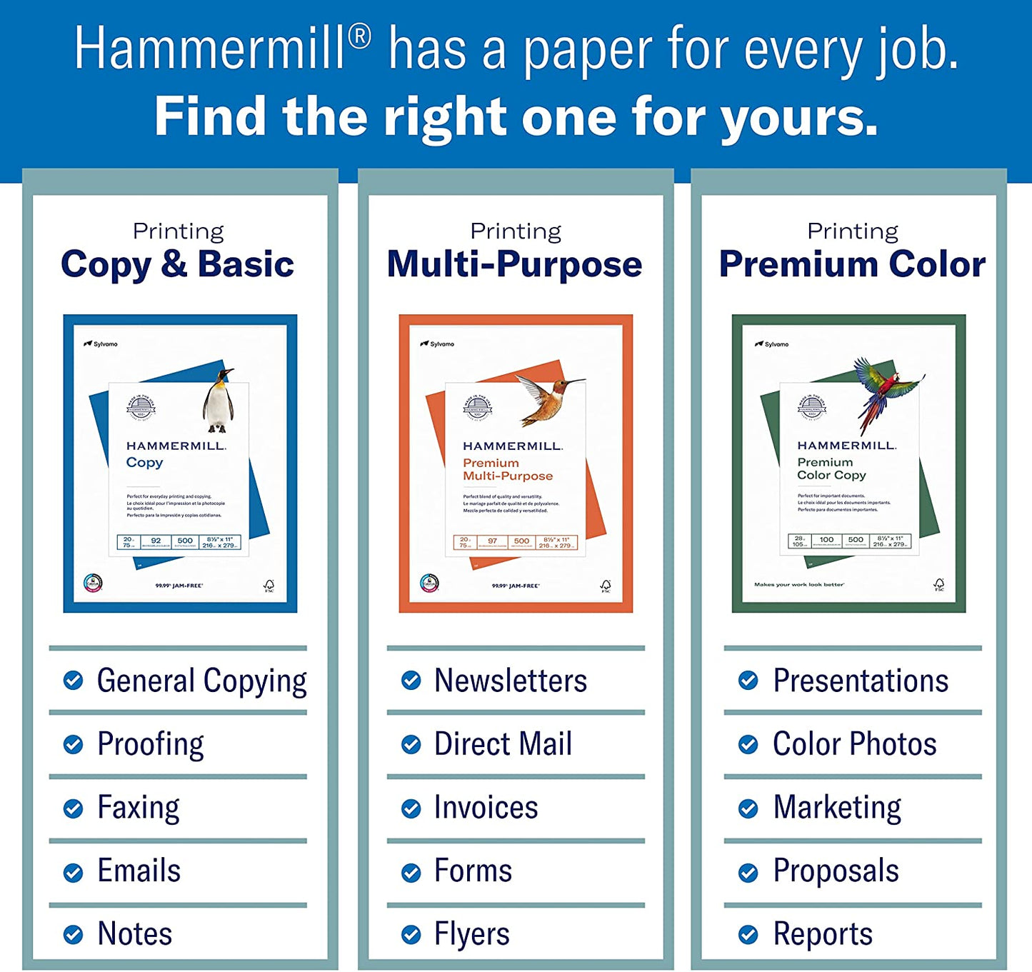 Hammermill Printer Paper, 20 Lb Copy, 8.5 X 11-8 Ream (4,000 Sheets) - 92 Bright, Made in the USA