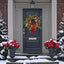 Christmas Wreath with Lights,Outdoor Pre-Lit Christmas Wreaths for Front Door-24 Inch Xmas Door Wreath with Pine Needles Pine Cones and Red Berries- Farmhouse Home Christmas Decorations