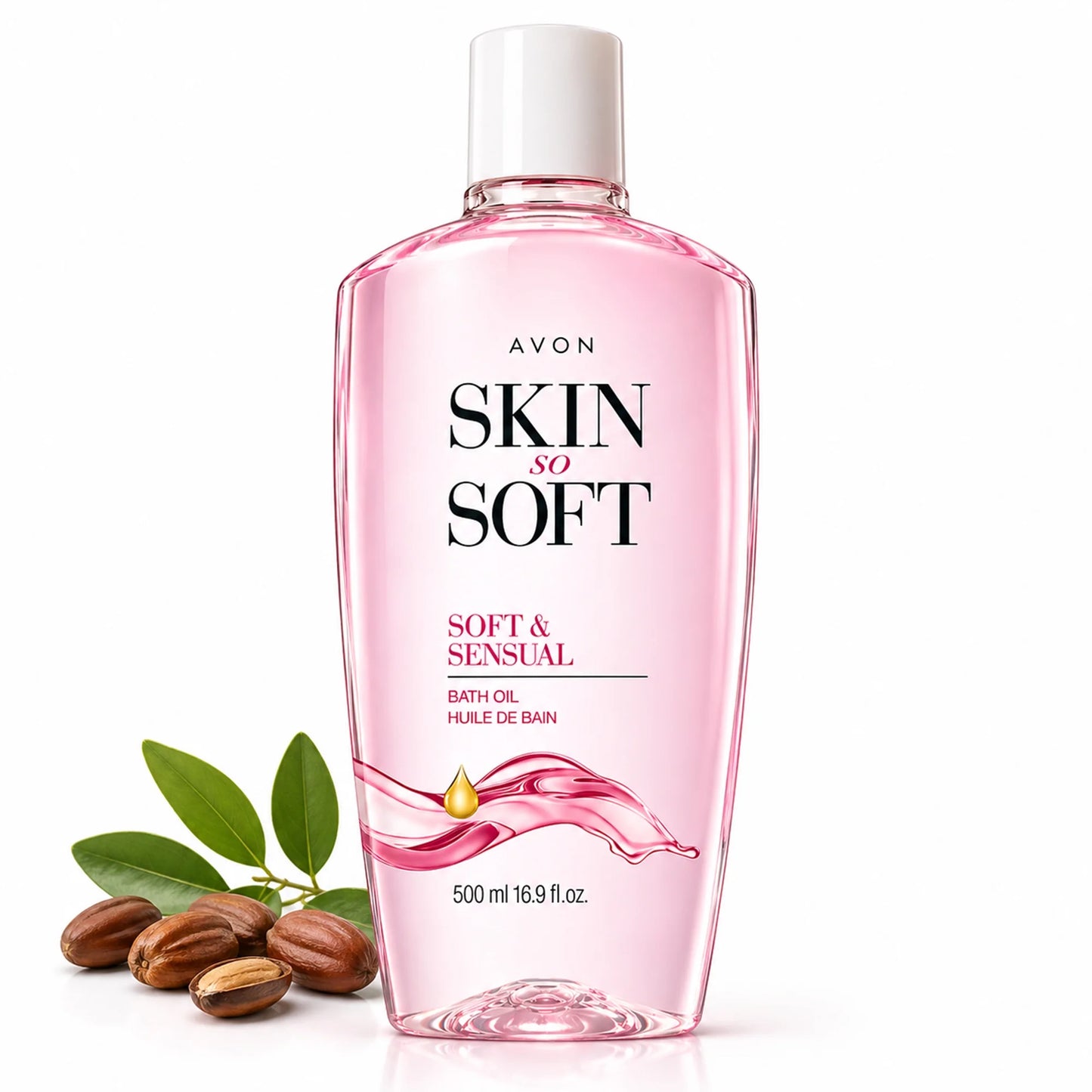 Avon Skin so Soft Soft and Sensual Moisturizing Bath Oil for Women with Argan Oil, 16.9 Fl Oz