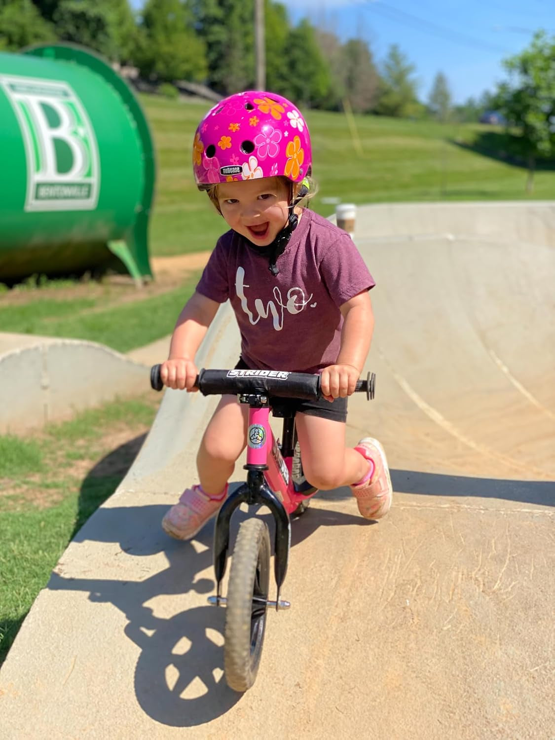 Strider 12 Sport, No Pedal Balance Bike for Kids Ages 1–4 Years, Pink