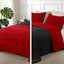 Exclusivo Mezcla Lightweight Reversible King Size Comforter Set, down Alternative Comforter with 2 Pillow Sham, King Size Bedding Set for All Seasons, Red/Black