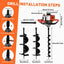 52 Cc Gasoline Engine Single-Cylinder 2-Stroke Post Hole Digger with 4 In./6 In./8 In. Bits