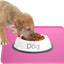 Dog Food Mat, Silicone Dog Cat Bowl Mat, Non Slip Pet Feeding Mat Waterproof Dog Placemat for Small Animals (18.5"X11.8", Pink)