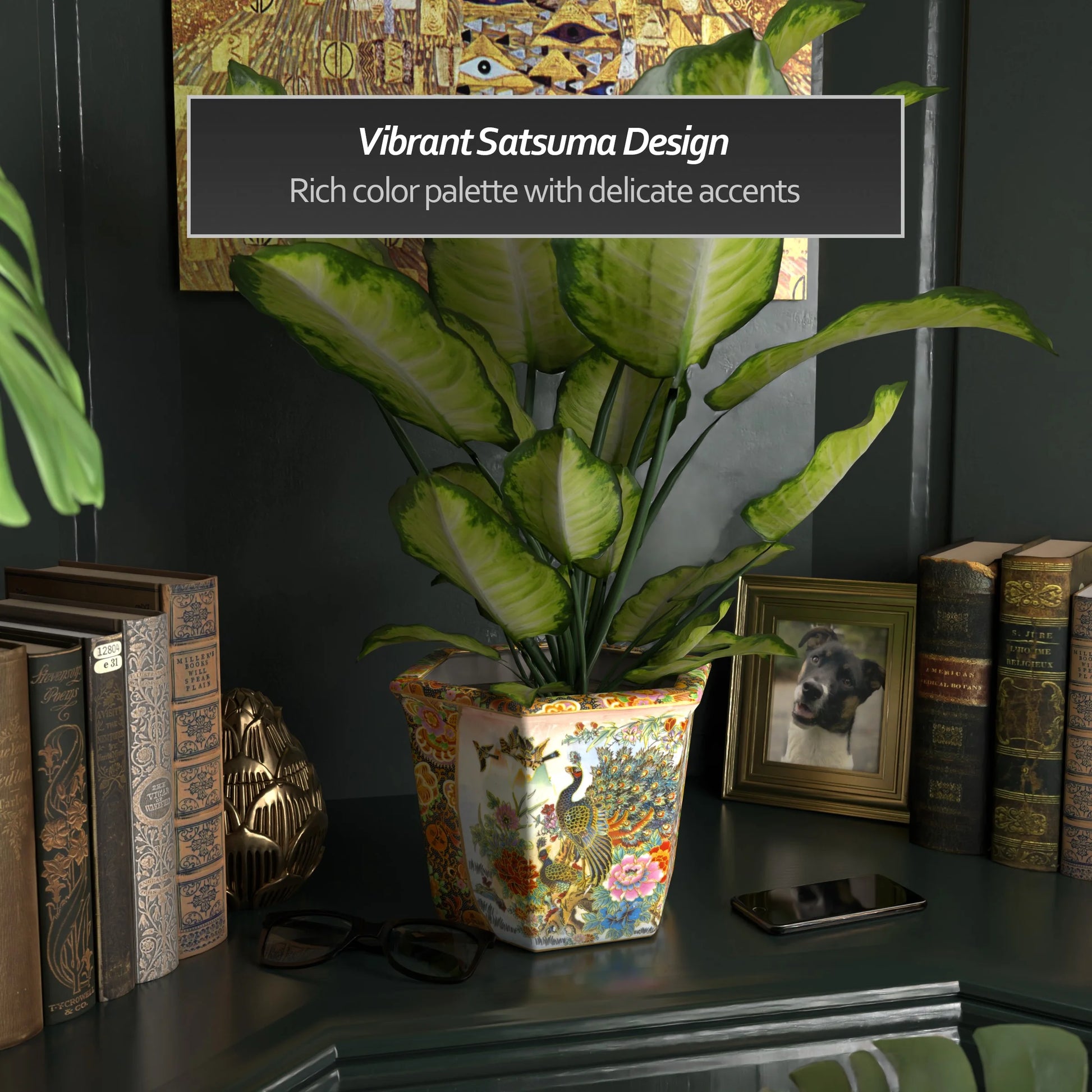 Mainstay 7.5" X 5.5" X 10" round Copper Metal Plant Planter