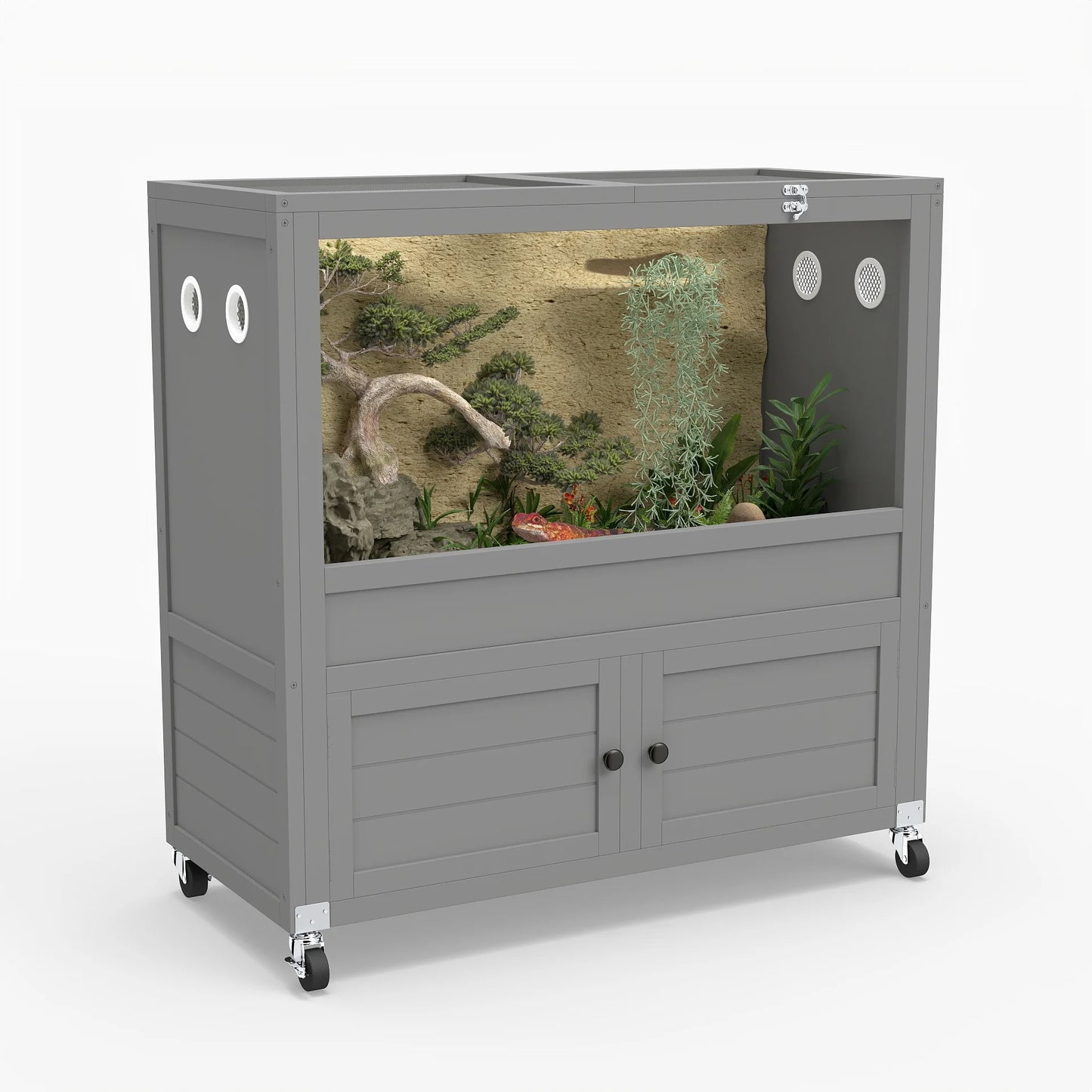 WAYTRIM 36 Gallon Reptile Terrarium with Stand