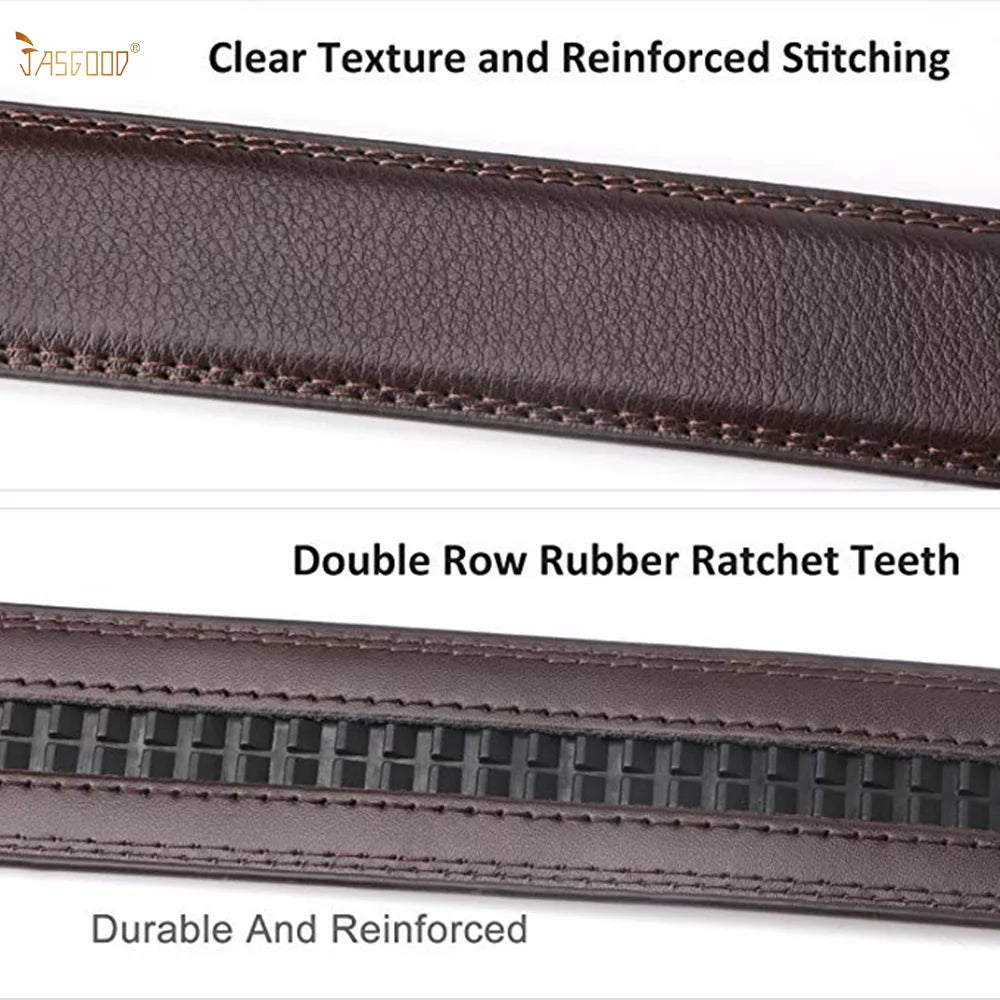 JASGOOD Men'S Ratchet Belts Leather Click Belt for Men 2 Pack