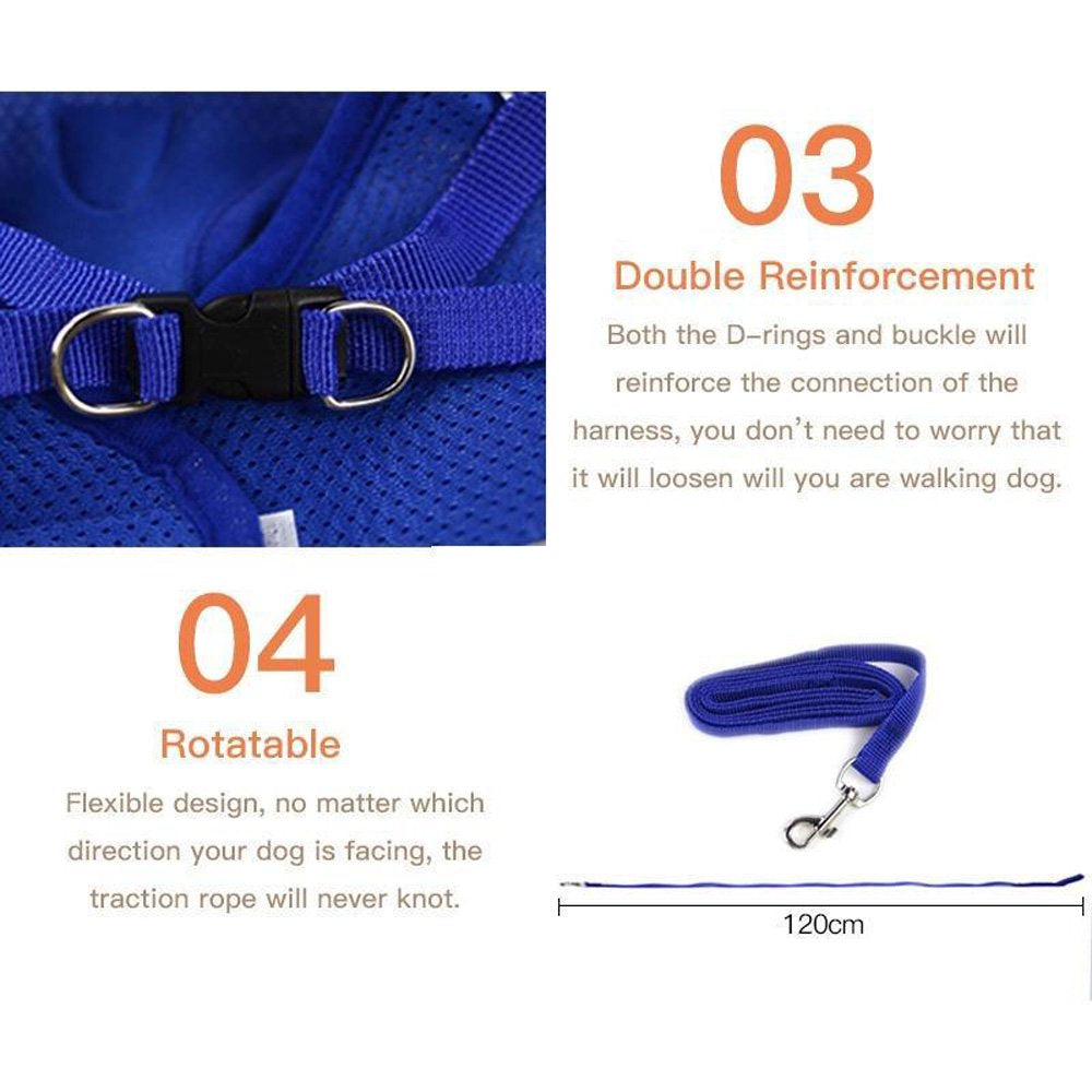 OBOSOE Supet Cat Harness and Leash Set for Walking Cat and Small Dog Harness Soft Mesh Puppy Harness Adjustable Cat Vest Harness with Reflective Strap Comfort Fit for Pet Kitten Puppy Rabbit