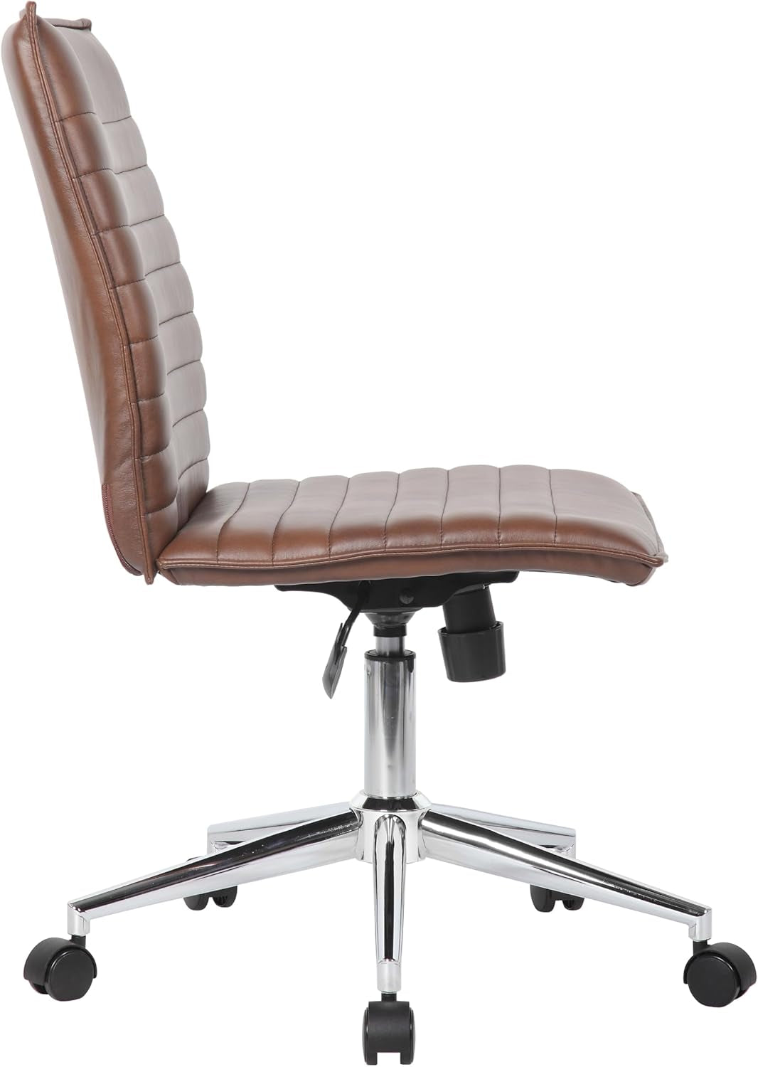 Boss Office Products Modern Vinyl Armless Hospitality Office Chair, Brown