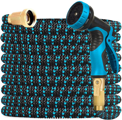 Cozybox 50Ft Water Hose - Upgraded Leakproof Lightweight No-Kink Garden Hose, Flexible Expanding Water Hose with Triple Layered Latex Core, Bag and Holder