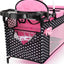 Bayer Baby Doll Furniture Set with Bed, Highchair & Hangers, Black/Pink | Nursery Station with Feeding Tray, Blanket, Pillow and Storage Compartment for 18 Inch Dolls. Encourages Roleplay