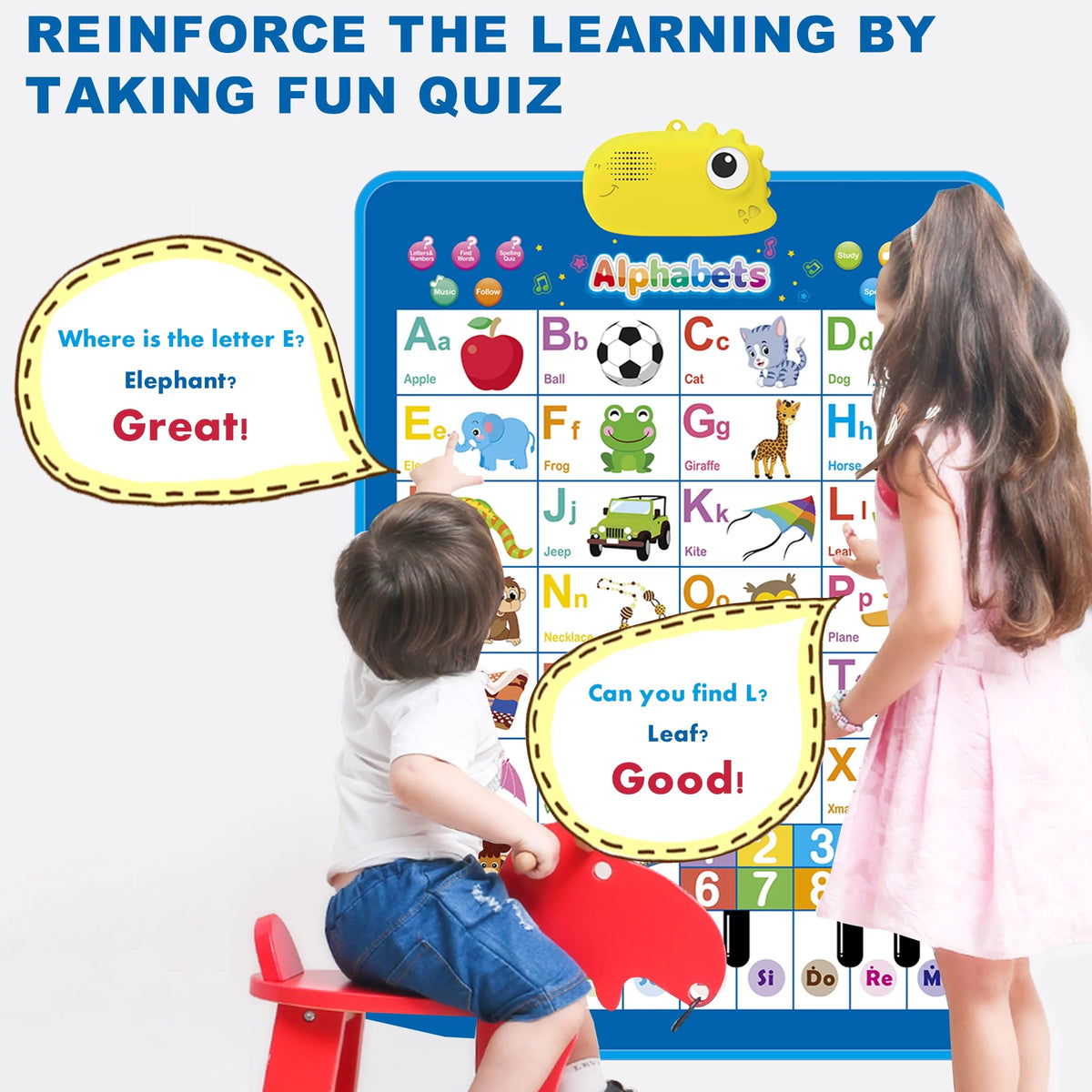 Gkcity Electronic Alphabet Wall Chart, ABC Chart Learning Toys for 3 to 4 Year, Alphabet Charts for Kids, Educational Boy Toys 2 3 Years Old