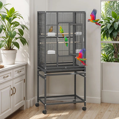 Yitahome 53/52 Inches Birdcage Cover and Bird Cage Seed Catcher, Bird Cages for Parakeets, Parrot, Cockatiel, Pigeon, Flight Cage for Birds