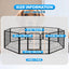 Dog Fence, 4/6/8/12/16 Panels 24"\32"\40"H Foldable Dog Playpen, Exercise Heavy Duty Metal Dog Cage for Yard, Lockable Double Door Pet Fence Indoor Outdoor Dog Pen for Large Medium Small Animals Pet