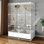 Big Flight Bird Cage, Black Parakeet Cages with Rolling Stand & Wheels, Wide Birdcage for Parrots Cockatiels Conure Budgie Canary Finch Lovebird, Tray