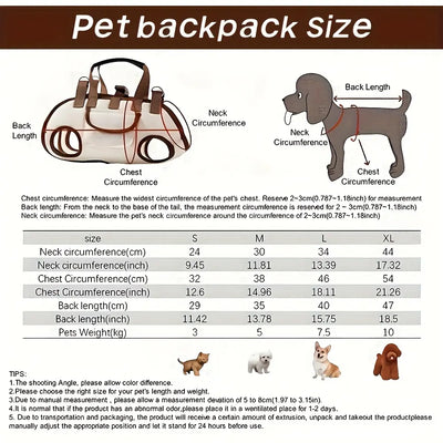 [Stylish Pet Backpack] Snuggle Sling Dog Carrier, Adjustable Full Body Lift Harness for Small Dogs and Cats, Portable Breathable Pet Carrier Backpack with Hands-Free Shoulder and Treat Bag(Small) Multi-Functional，Perfect for Outdoor Travel