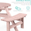 Best Choice Products 6-Person Circular Outdoor Wooden Picnic Table for Patio, Backyard, Garden, DIY W/ 3 Built-In Benches, 500Lb Capacity - Rose Quartz