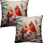 Merry Christma Red Cardinal Bird Throw Pillow Cover 18X18 Inch Pack of 2 Winter Snowflakes Cushion Pillow Case Square Xmas Pine Trees Holiday Pillowcase for Party Bed Sofa Home Car Bedroom Outdoor