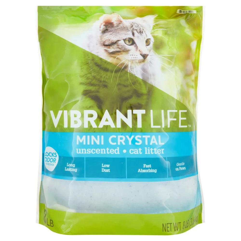 Vibrant Life Mini Crystal Unscented Cat Litter, 8 Lb