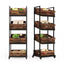 59 In. H Brown Wood 4-Tier Kitchen Cart Mobile Fruit and Vegetable Storage Utility Shelf Organizer Rack with Wheels