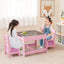 Costway 3 in 1 Wood Activity Table Chair Set W/Storage Box Pink