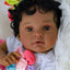 SCOM Black Baby Doll Girl - 20 Inch Reborn Realistic African American Doll | Brown Eyes, Handmade Hair, with Accessories, Dark Skin, Soft Cloth Body, Weighted, Lifelike Newborn, Gift for 3+