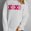 Logan XOXO Glitter Chenille Cable Knit Pullover Sweatshirt