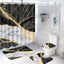 FRAMICS Black Gold Marble Shower Curtain Sets with Rugs, 16 Pc Modern Abstract Bathroom Sets, Waterproof Fabric Bathroom Curtain Decor with Hooks