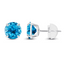 2.00 Carat Natural Swiss Blue Topaz Stud Earrings in 14K White Gold