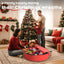 Wreath Storage Container, 2 Pack Christmas Wreath Storage Bag with Sturdy Handle, Two-Way Zipper,Durable Wreath Storage Organizer Box for Holiday Decoration (Red, 24"X8")
