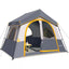 12 Ft. X 9 Ft. Gray Outdoor 6 Person Camping, Portable Easy Set up Family Tent for Hiking, Backpacking, Traveling