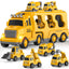 Construction Truck Toys for 3-7 Years Old Boys - Kids Friction Powered Car Toys for Toddler Ages 3-5, Carrier Play Vehicles Set with Sound and Light, Birthday Gifts for Toddlers