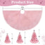 Pink Fur Tree Skirt, 36 Inch Faux Fur Fluffy Christmas Tree Skirt