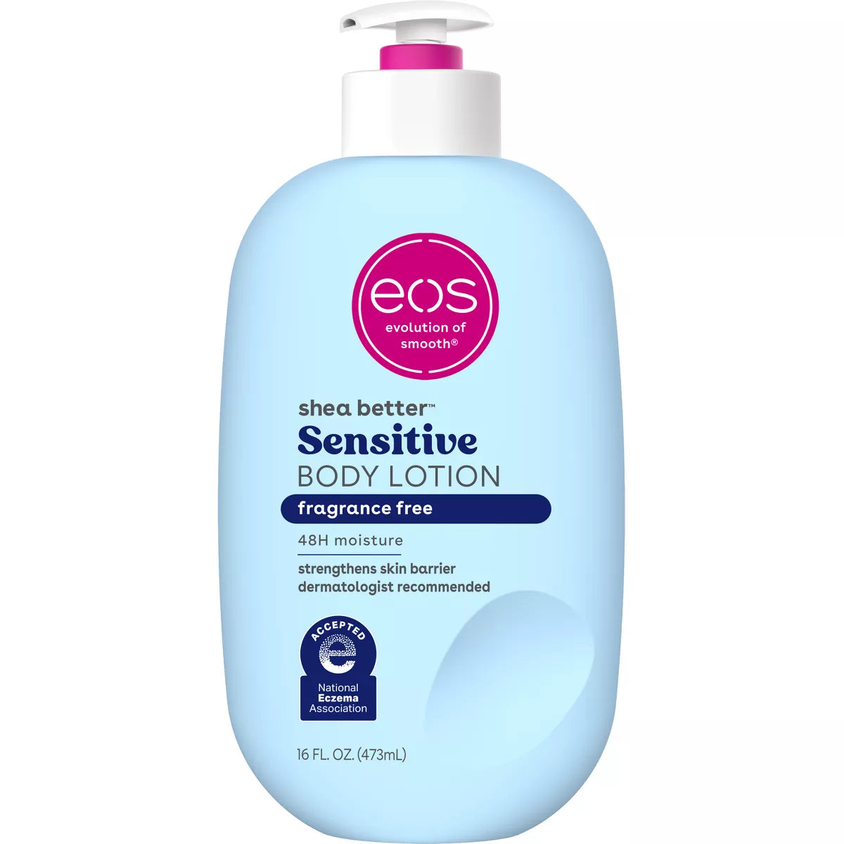 Eos Shea Better 24H Moisture Body Lotion - Fragrance Free - 16 Fl Oz: Whole Body, Bottle, Normal Skin