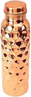 RATAN ENTERPRISES Pure Copper Diamond Water Bottle with Lid 900 ML