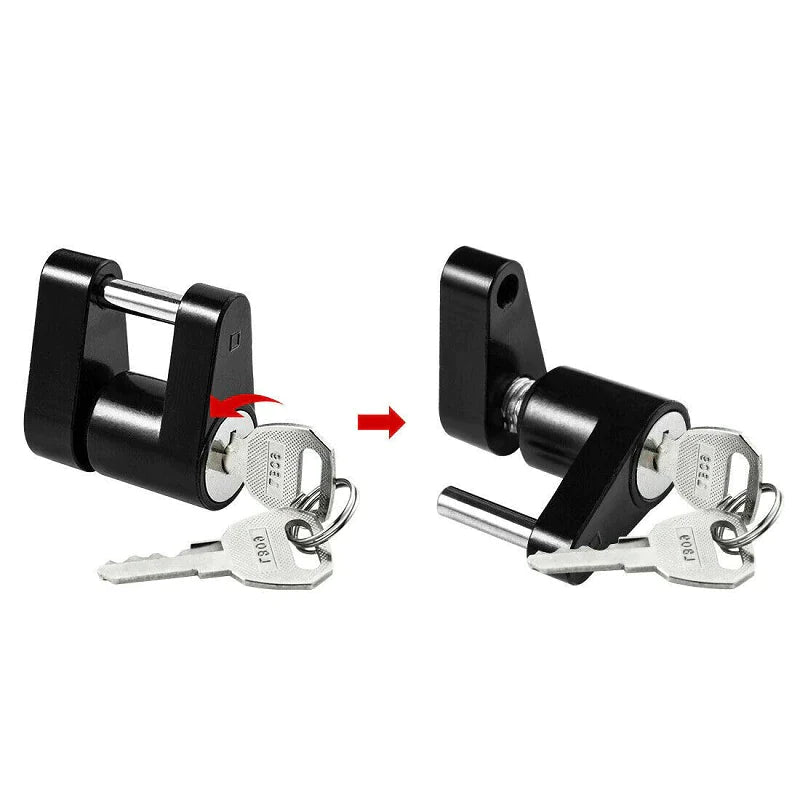 Trailer Hitch Coupler Lock Dia 1/4" Span 3/4" for Tow Boat RV Truck Car + 2 Keys