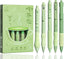 LSLSHY Cute Gel Pens 5Pcs Retractable Quick Dry Ink Pens 0.5Mm Fine Point Black Ink Kawaii Smooth Writing Pens for School Office Supplies Aesthetic Pretty Pens (Green Tea)