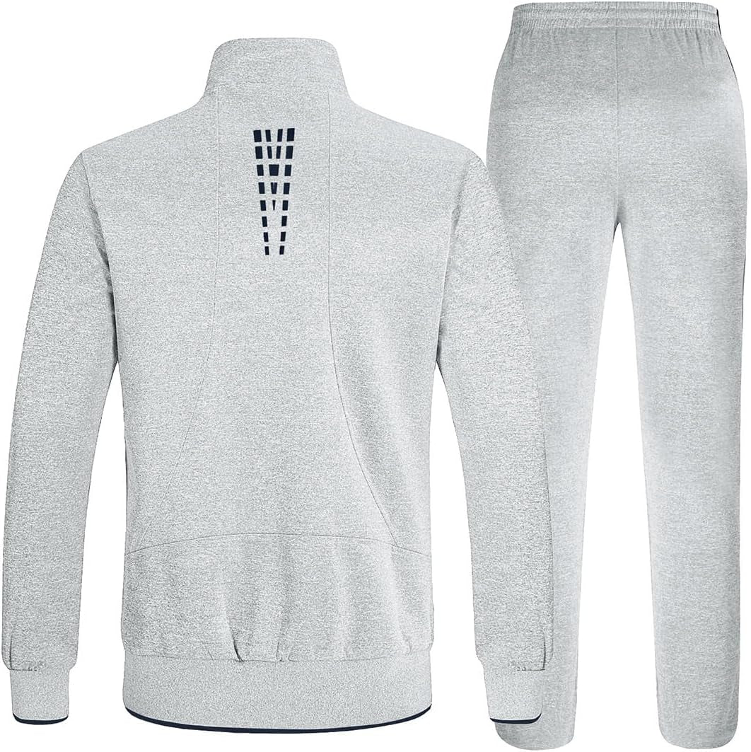 TBMPOY Men'S Tracksuits Sweatsuits for Men Sweat Track Suits 2 Piece Casual Athletic Jogging Warm up Full Zip Sets