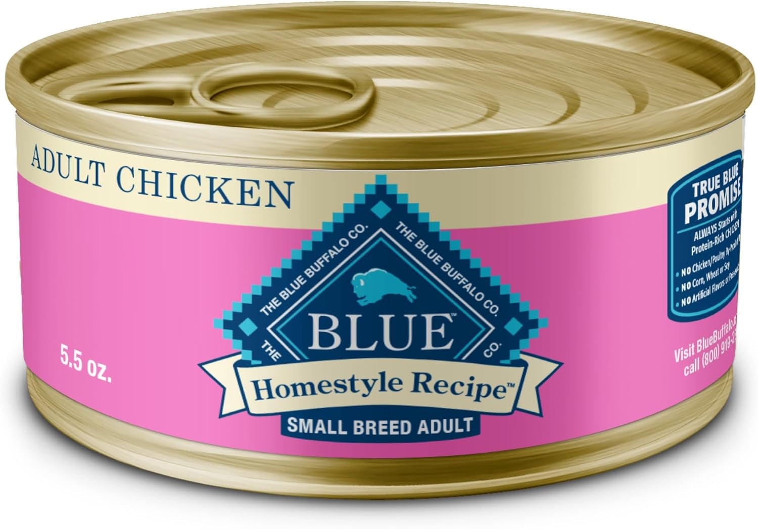 Blue Buffalo Homestyle Recipe Adult Small Breed Wet Dog Food, Made with Natural Ingredients, Chicken Recipe, 5.5-Oz Cans (24 Count)