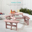 Best Choice Products 6-Person Circular Outdoor Wooden Picnic Table for Patio, Backyard, Garden, DIY W/ 3 Built-In Benches, 500Lb Capacity - Rose Quartz