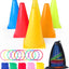3 in 1 Carnival Games Set, Soft Plastic Cones Cornhole Bean Bags Ring Toss Games for Carnival Kids Birthday Party Indoor Outdoor Games Supplies