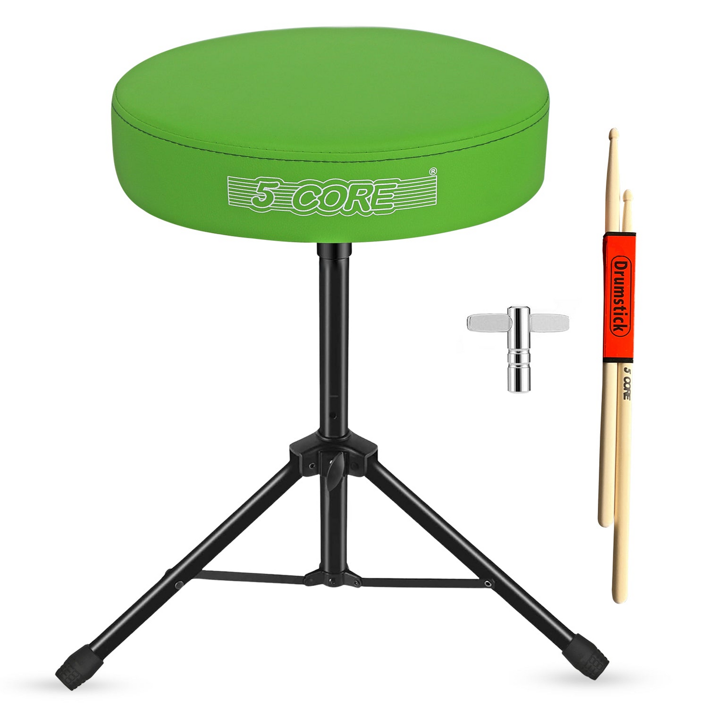 5Core Drum Throne Adjustable Guitar Stool Padded Drummer Seat for Adults & Kids