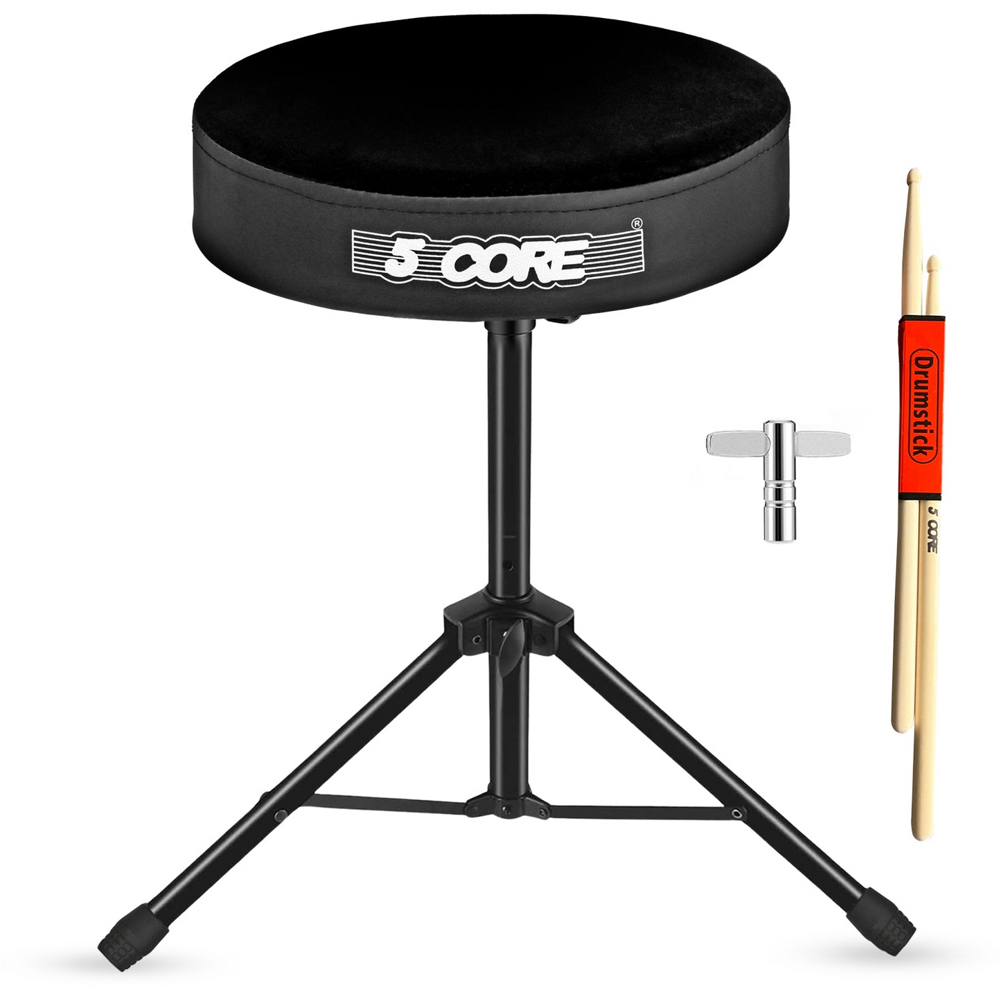 5Core Drum Throne Adjustable Guitar Stool Padded Drummer Seat for Adults & Kids