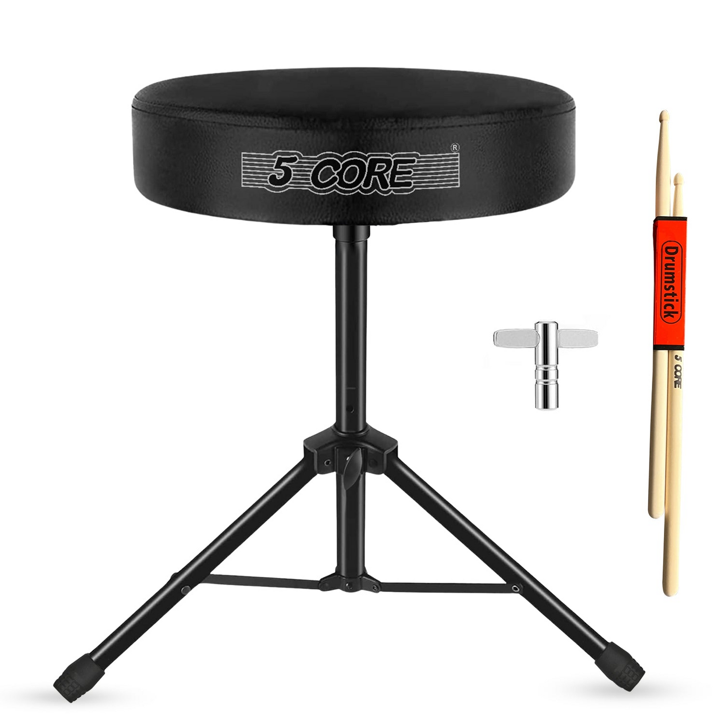 5Core Drum Throne Adjustable Guitar Stool Padded Drummer Seat for Adults & Kids